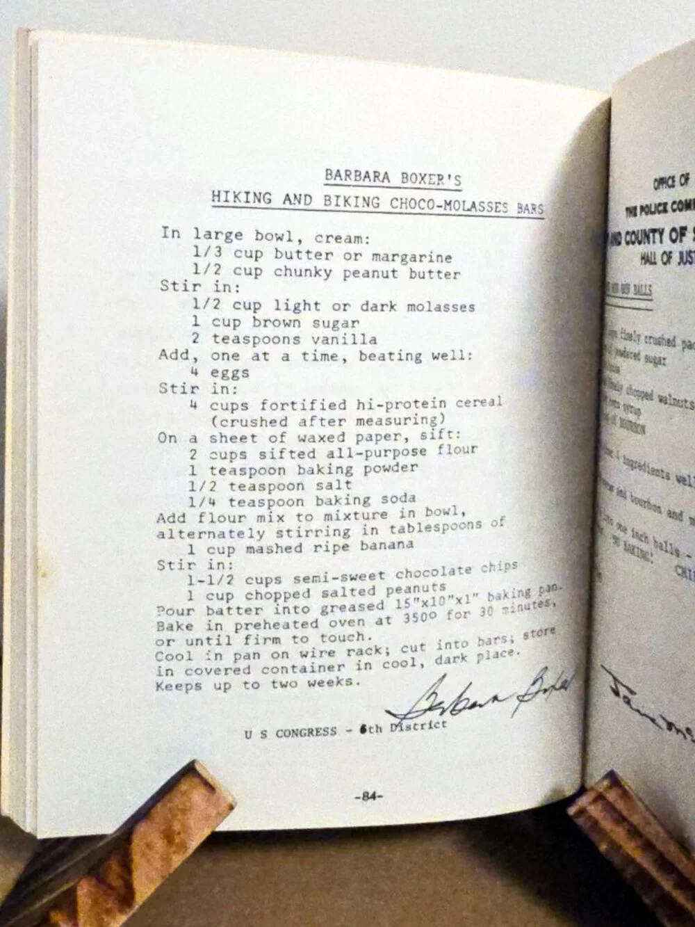 RARE 1984 Political Signature Cookbook - San Francisco History